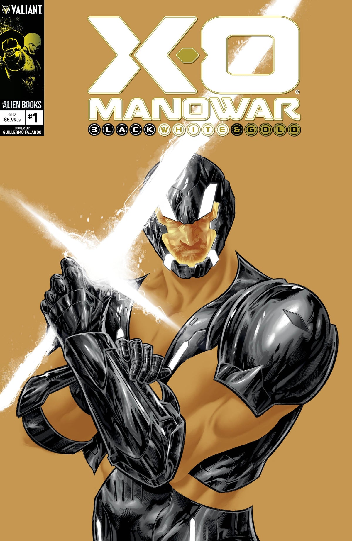 X O Manowar: Black, White & Gold #1 Cover A (Fajardo)
