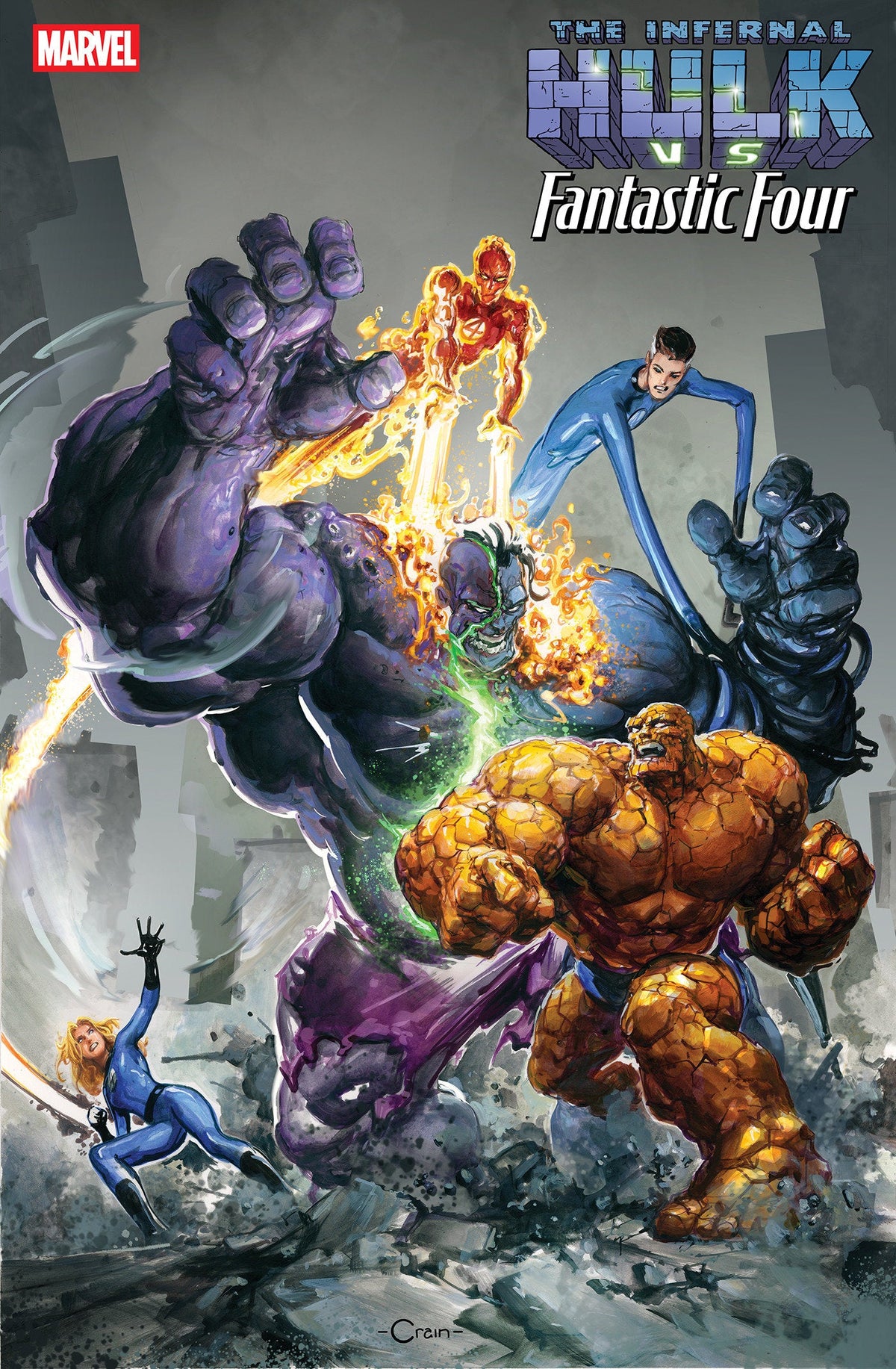 Infernal Hulk vs. Fantastic Four #1 Clayton Crain Variant
