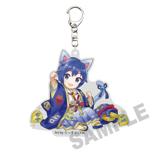 HATSUNE MIKU X MANEKI-NEKO DIE-CUT KAITO ART BY RASSU ACRYLIC KEYCHAIN