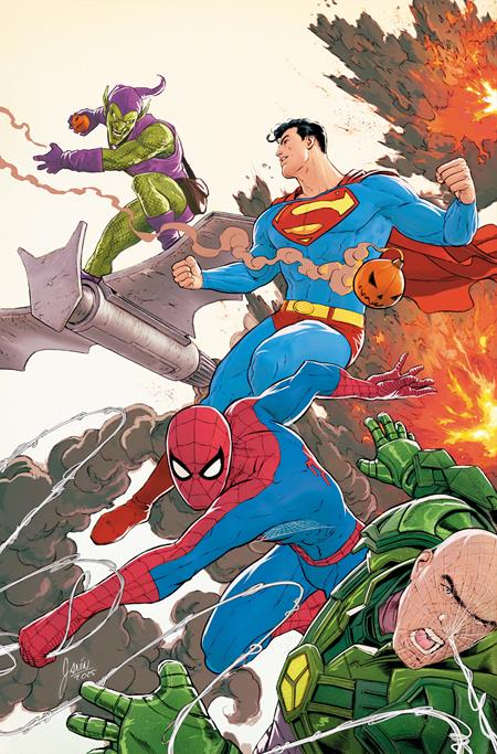 DC Marvel Superman Spider-Man #1 (One Shot) Cover J Mikel Janin Superman & Spider-Man vs Lex Luthor & Green Goblin Card Stock Variant