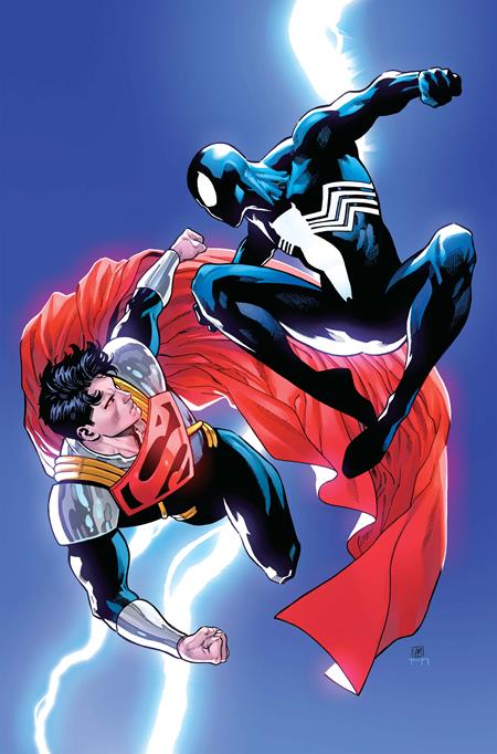 DC Marvel Superman Spider-Man #1 (One Shot) Cover R Daniel Sampere Super Boy Prime & Spider-Man Black Card Stock Variant