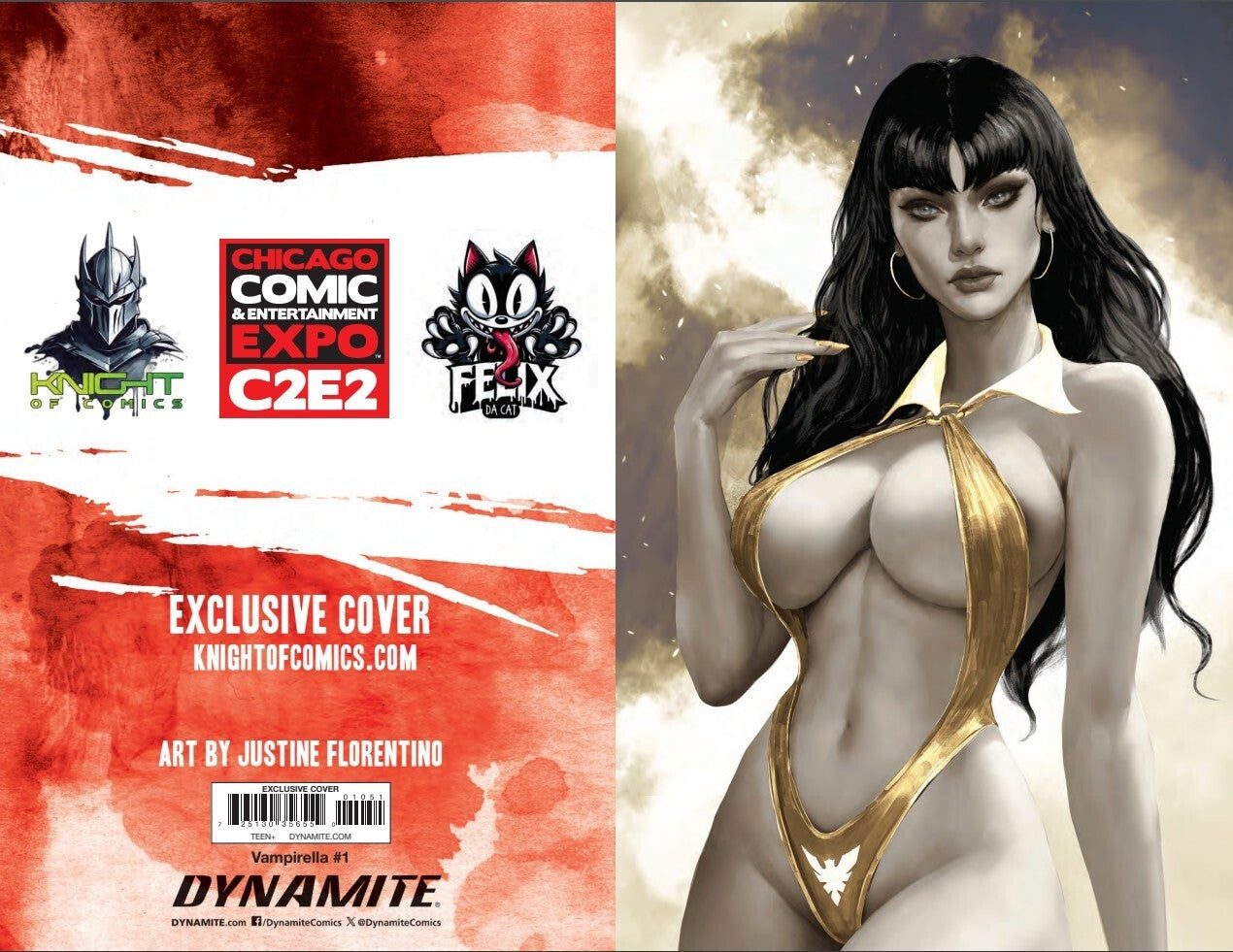 VAMPIRELLA #1 - JUSTINE FLORENTINO VIRGIN VARIANT COVER B KNIGHT OF COMICS C2E2