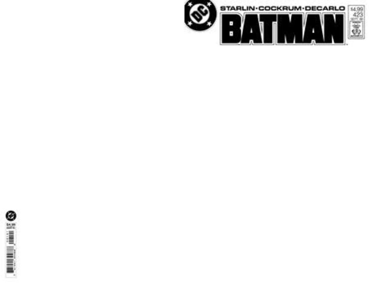 Batman #423 Facsimile Edition Cover B Blank Card Stock Variant