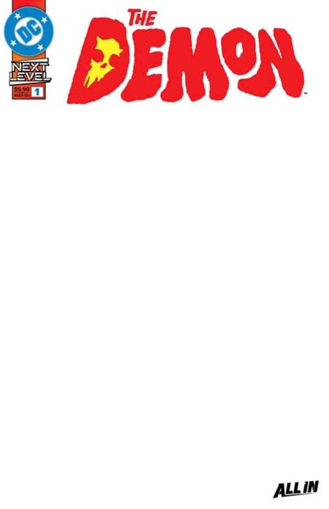 Demon #1 Cover F Blank Card Stock Variant