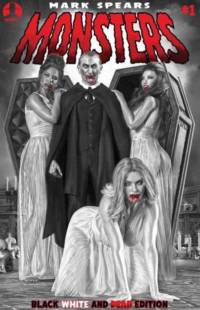 Mark Spears Monsters #1 7 Th Printing Black White & Dead Edition Cover C Mark Spears Court Of Blood Variant