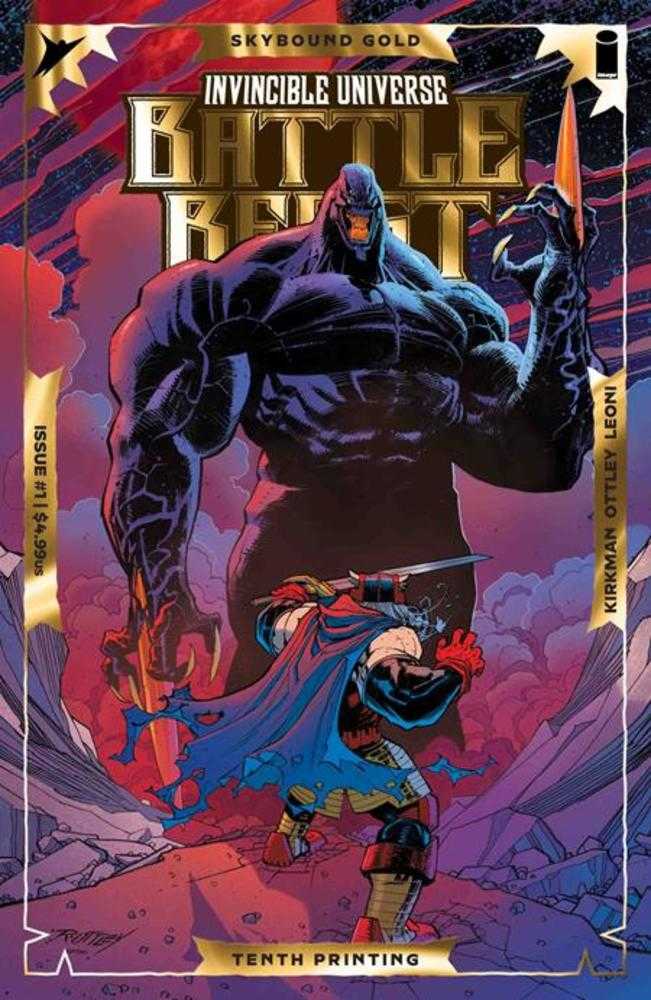 Invincible Universe Battle Beast #1 10 Th Printing Cover B Ryan Ottley & Annalisa Leoni Emboss & Gold Foil Variant