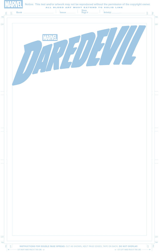 Daredevil #1 Blue Line Blank Cover Variant