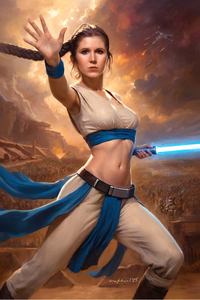 Carrie Fisher #1 Nathan Lorenzana CBQ "Our Princess" Virgin Variant LTD 50