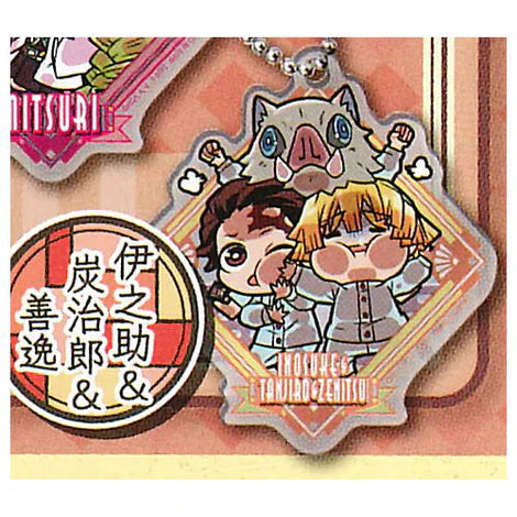 DEMON SLAYER 9 PILLARS TANJIRO, ZENITSU, INOSUKE ACRYLIC KEYCHAIN